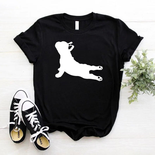 Frenchie Yoga Pose tshirt