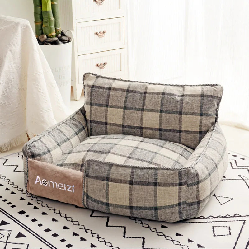 Plaid Dog Bed